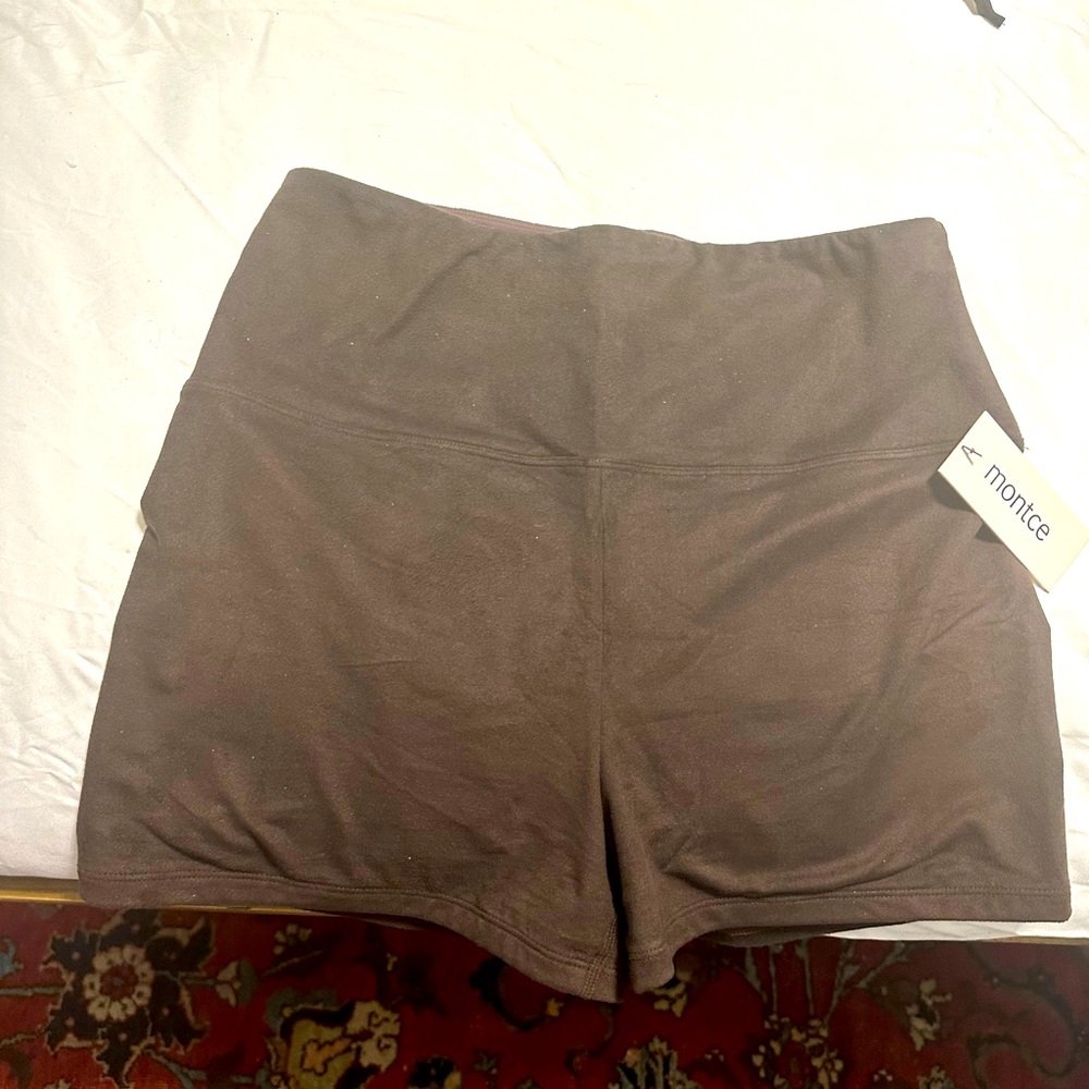 Brand new Montce suede espresso micro biker short